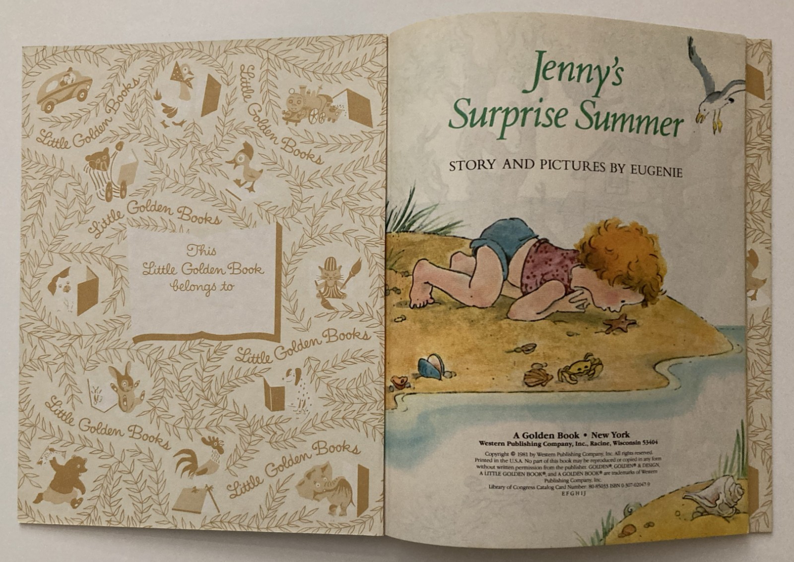 VTG Jenny’s Surprise Summer Little Golden Book 1981 Eugenie 2 Kittens Unmarked