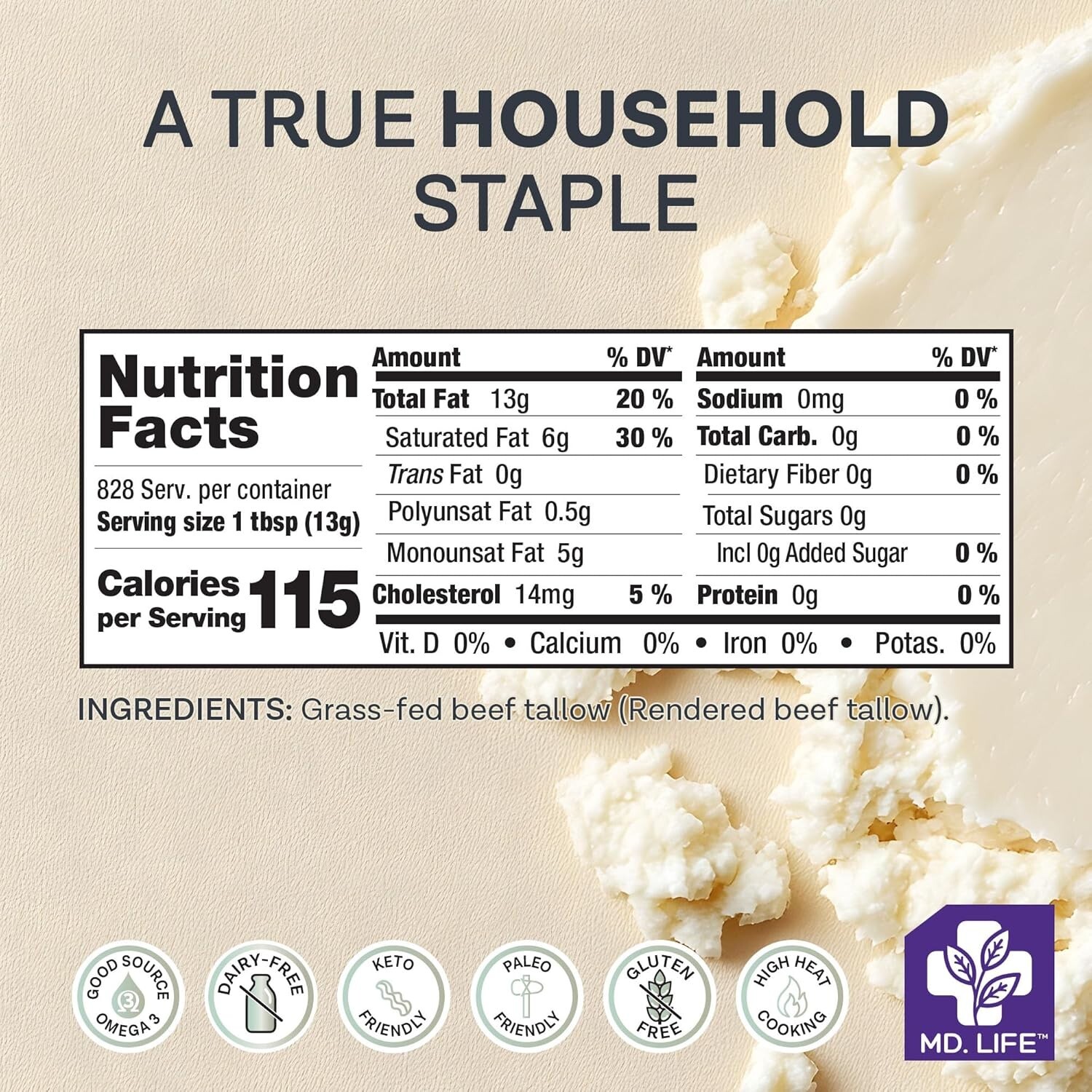 Nutritious Food Grade Beef Tallow – 24 lbs – Ideal for Keto Diet & Health Boost