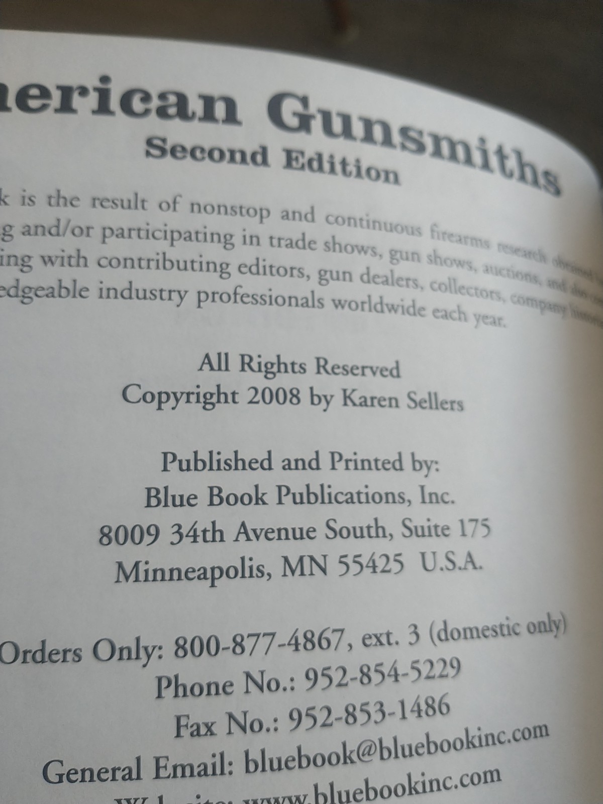 American Gunsmiths Second Edition by Frank M. Sellers. 2008 SC