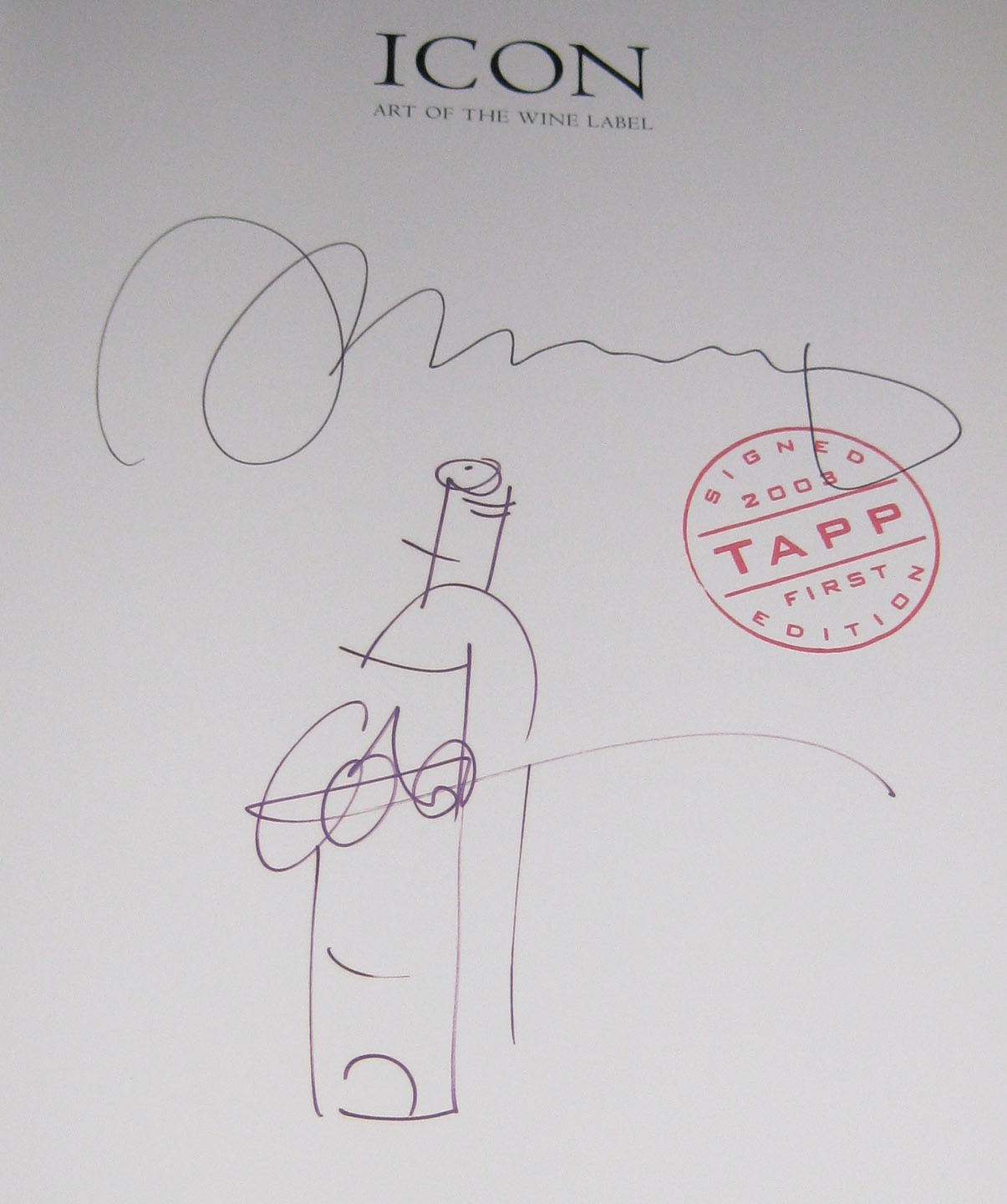 Icon Art of the Wine Label, 8.5 in. X 13.25 in., Signed, mint condition, ribbon