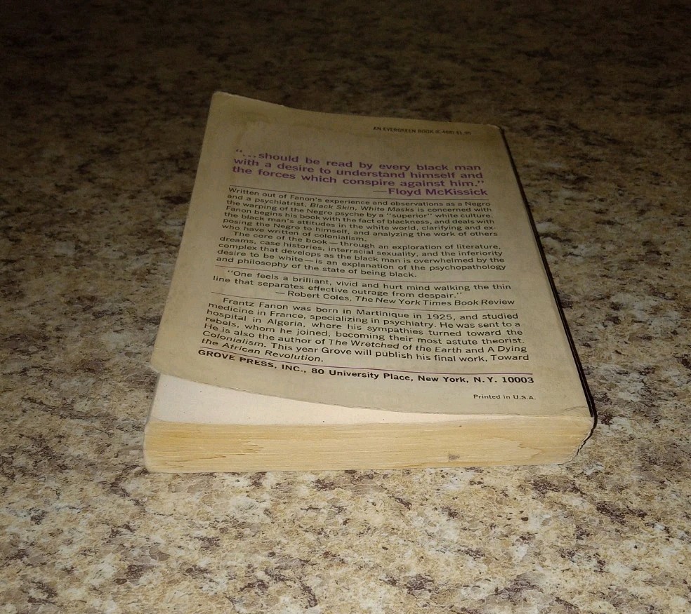 Black Skin White Masks Frantz Fanon 1967 3rd Print GROVE PRESS Vintage Book