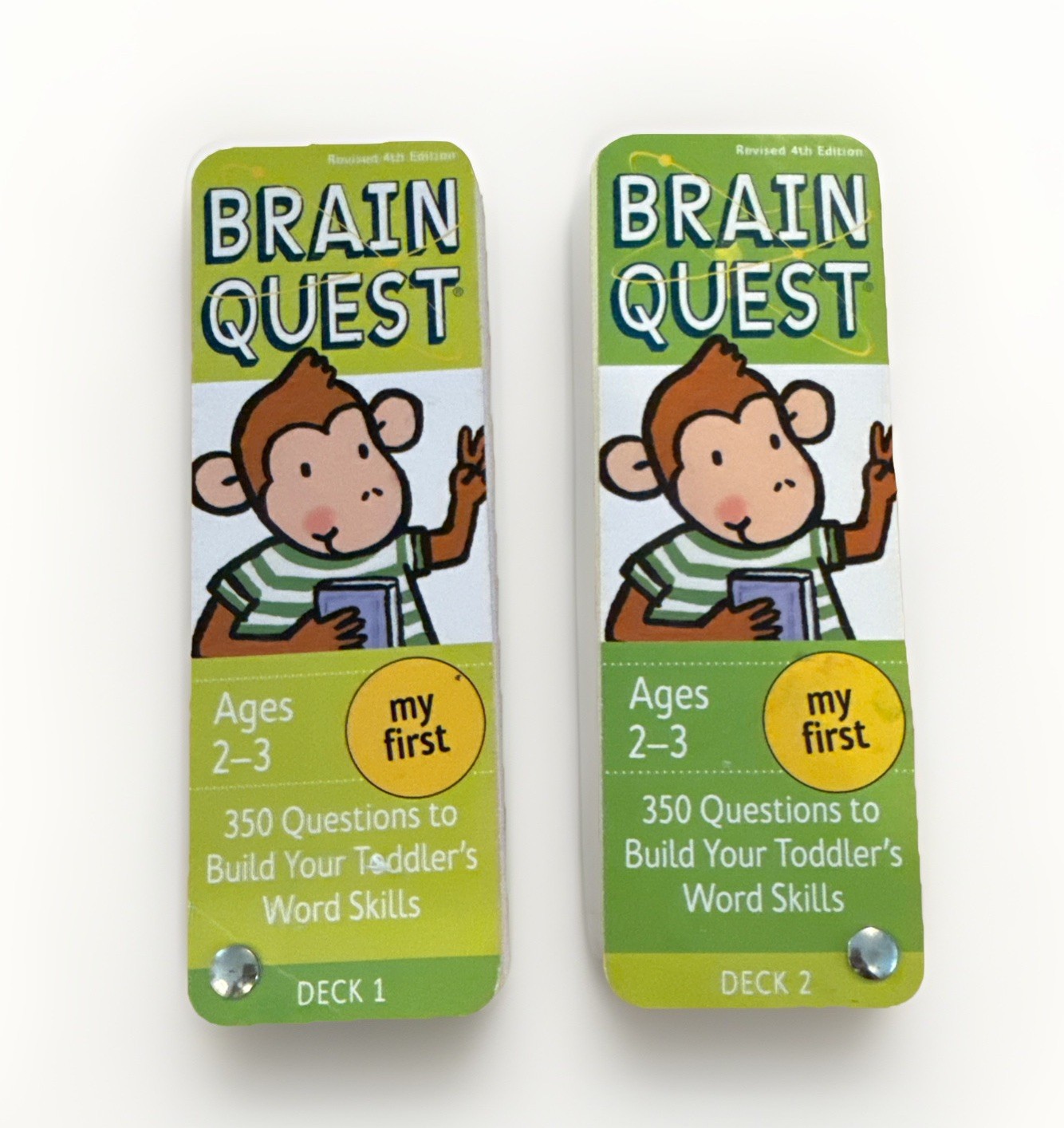 Brain Quest Ages 2-3 My First Deck 1 & 2 350 Questions To Build Skill 4th Ed.