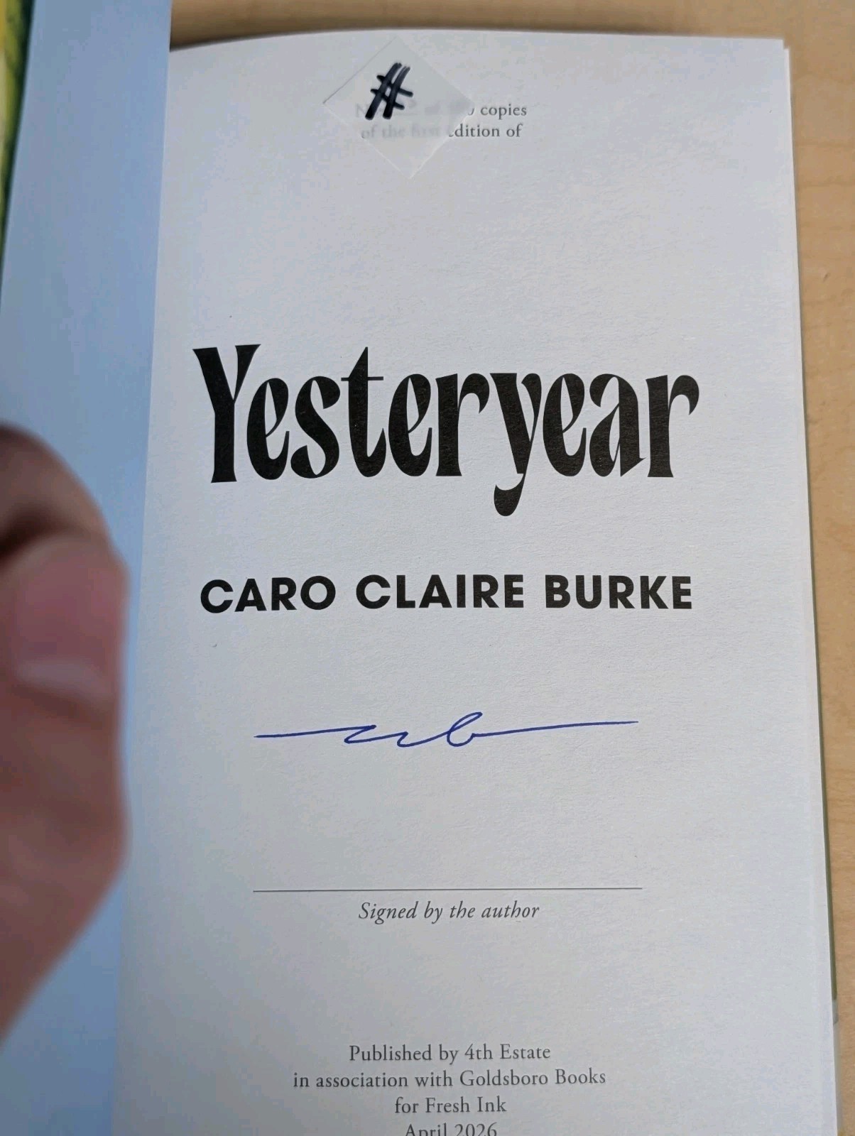 🕰️Caro Claire Burke YESTERYEAR Signed Numbered Goldsboro Fresh Ink /500