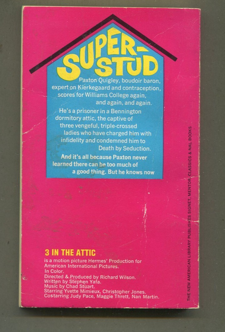‘3 In The Attic’ By Stephen H. Yafa MOVIE PB PAPERBACK GN63