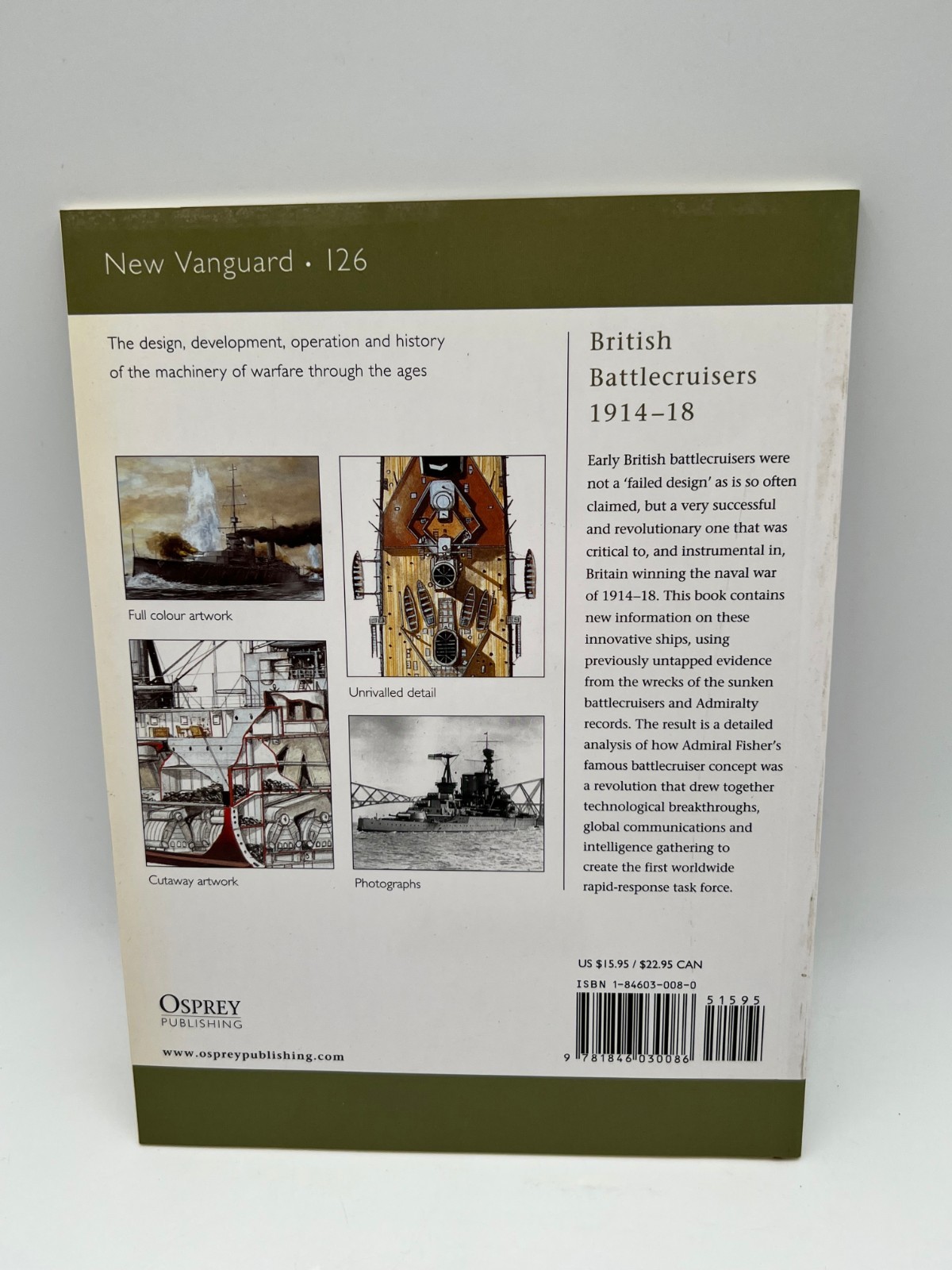 Osprey British Battlecruisers 1914–18 New Vanguard 126 – Paperback 48 Pages