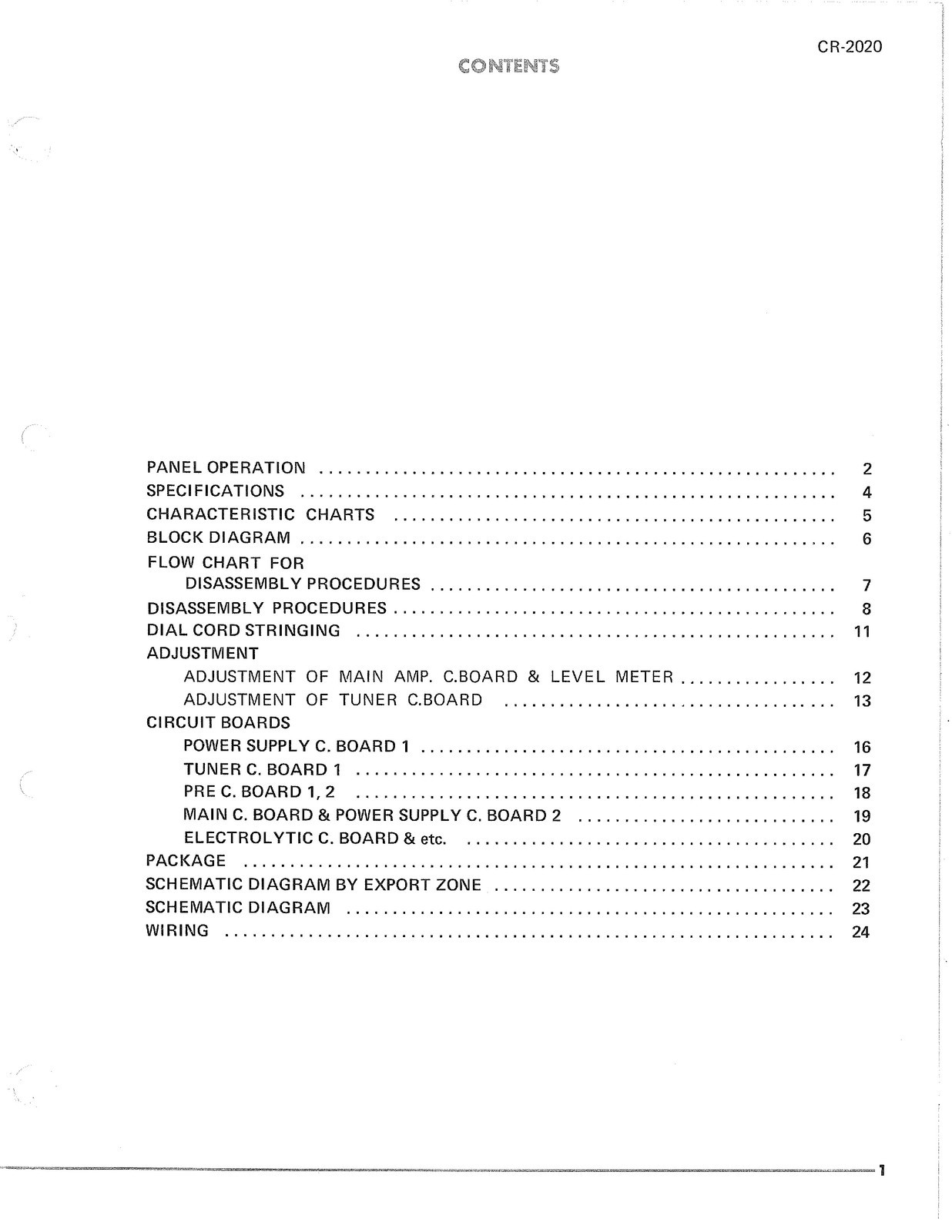 YAMAHA CR-2020 FM AM Stereo Receiver Service Manual – BIND – COVERED – FOLDOUTS