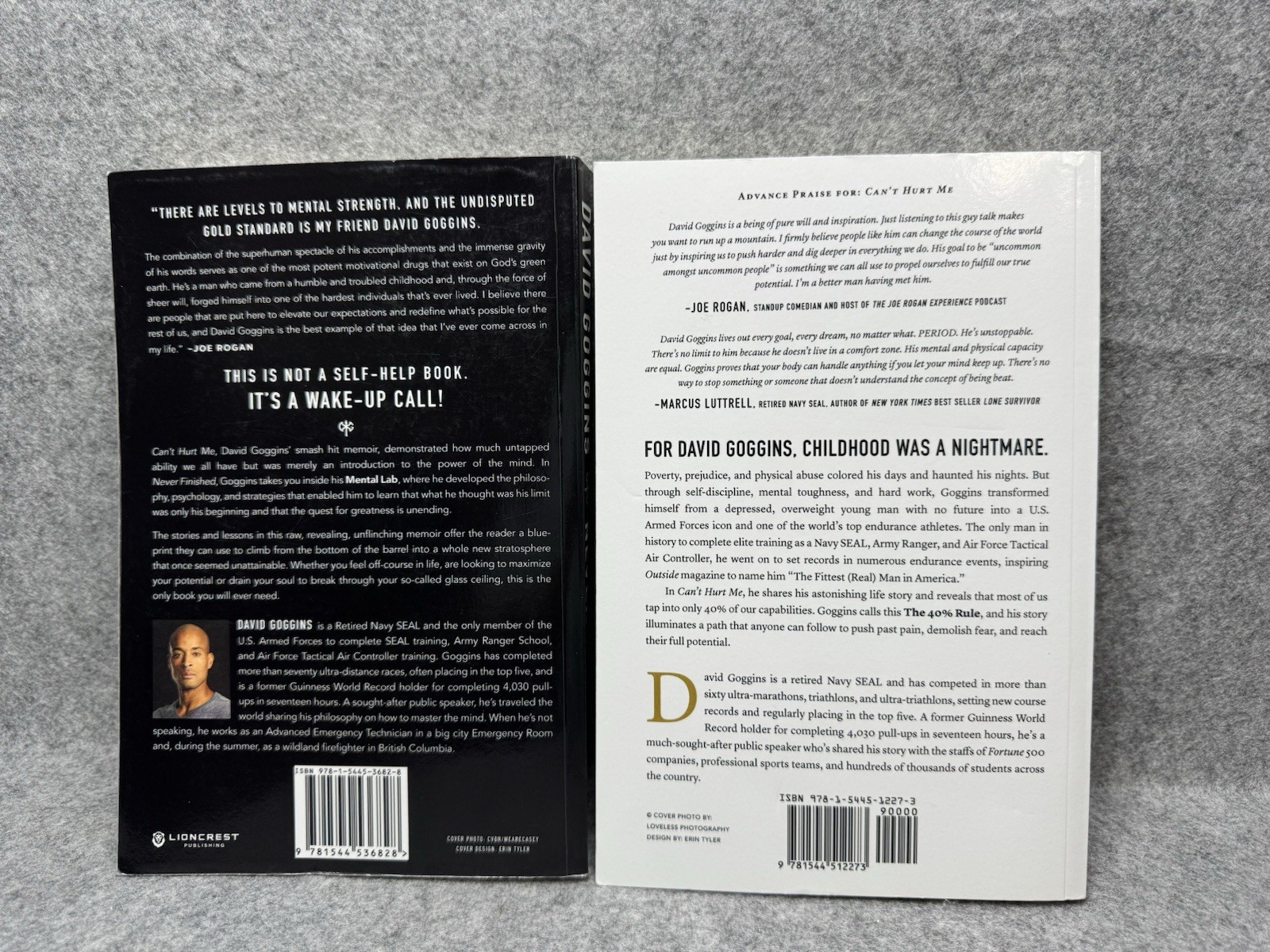 David Goggins Can’t Hurt Me & Never Finished 2 PB Motivational Book Lot
