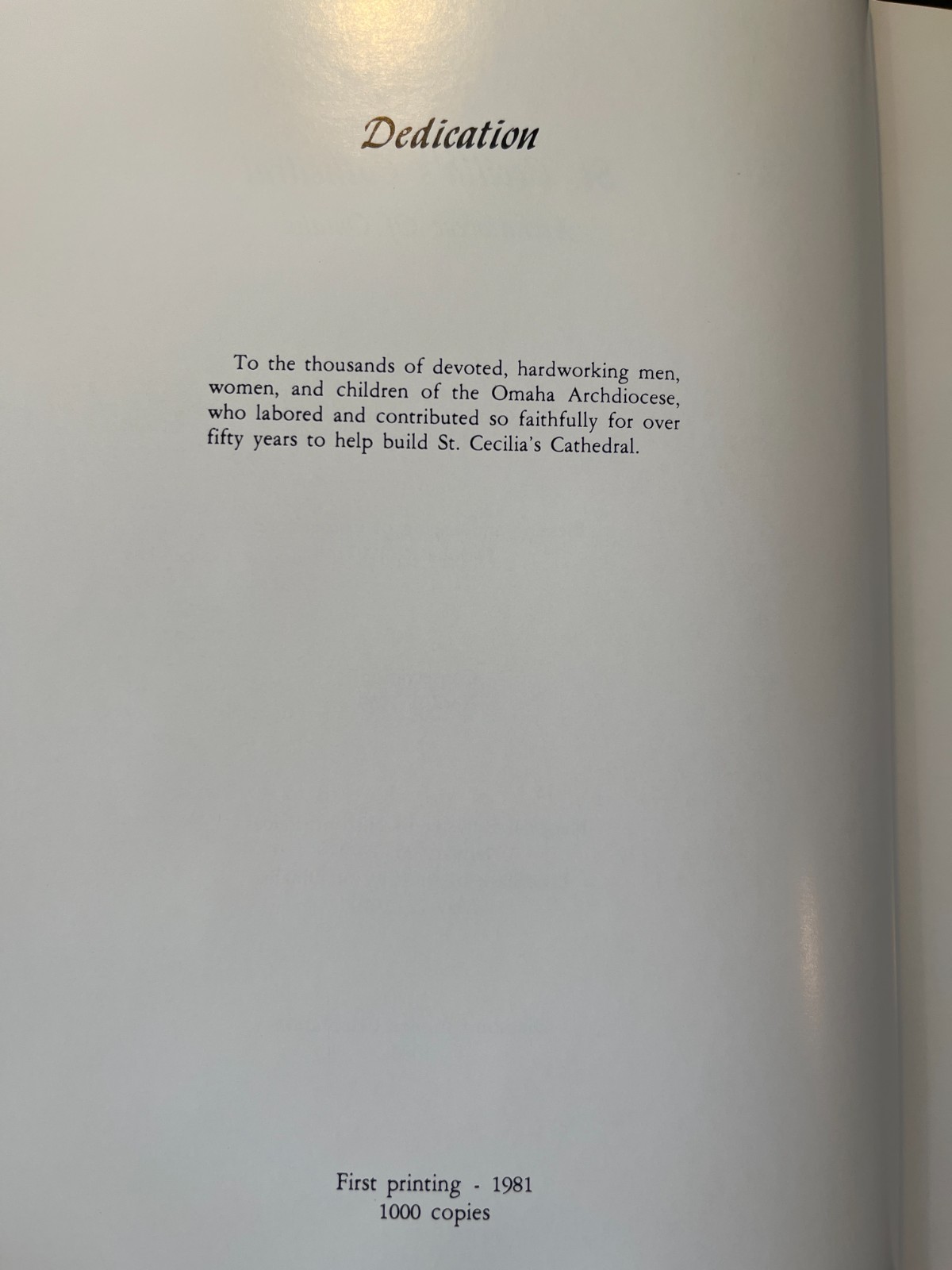 St. Cecilia Cathedral 1981 Diamond Jubilee Book by Ione Werthman