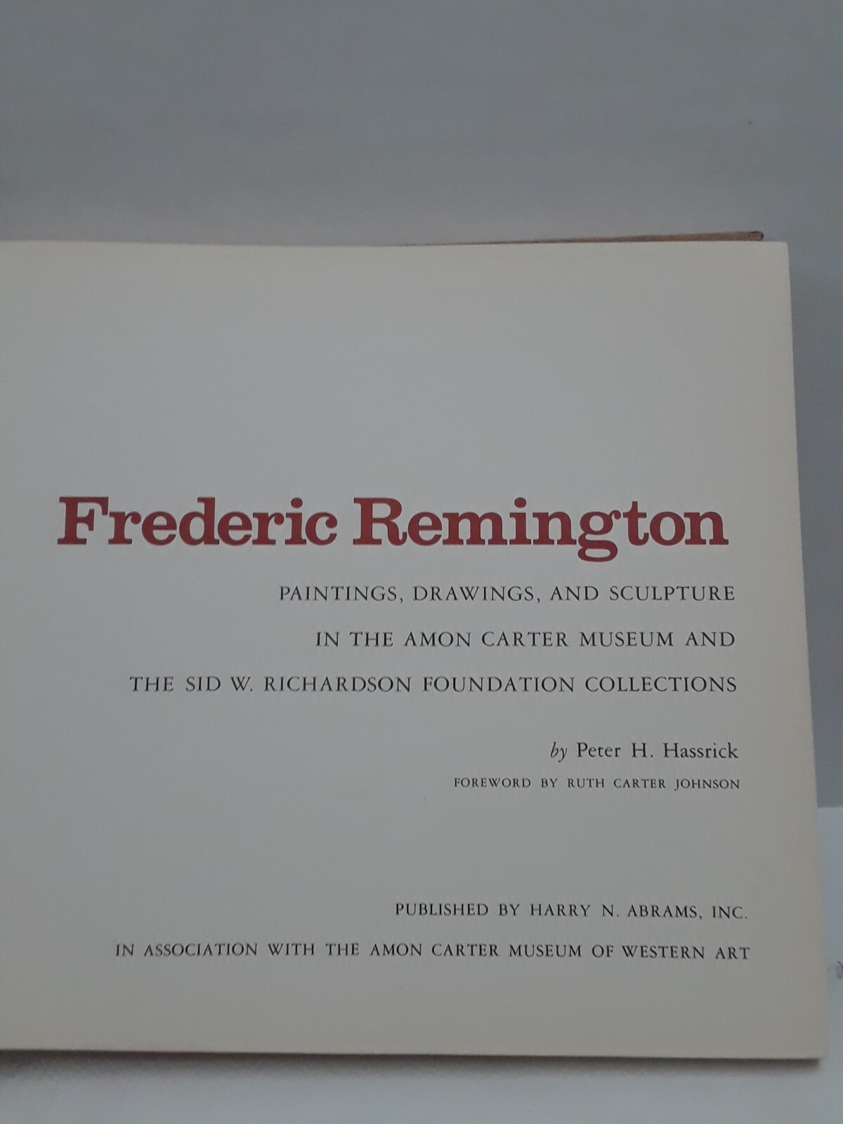 FREDERICK REMINGTON by Peter Hassrick 1973 HC Illustrated 13.5 x 12.25 in