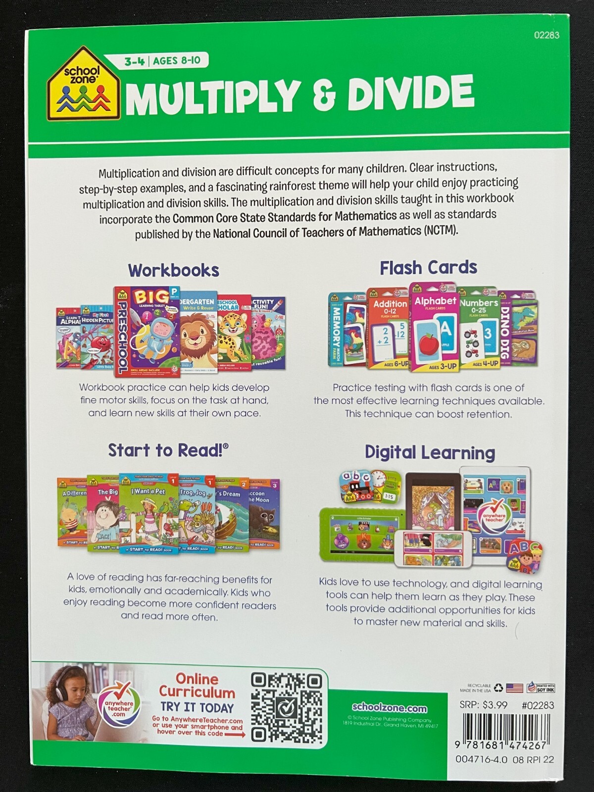 3rd 4th Grade Math Workbooks Multiplication & Division Practice Books Ages 8 10