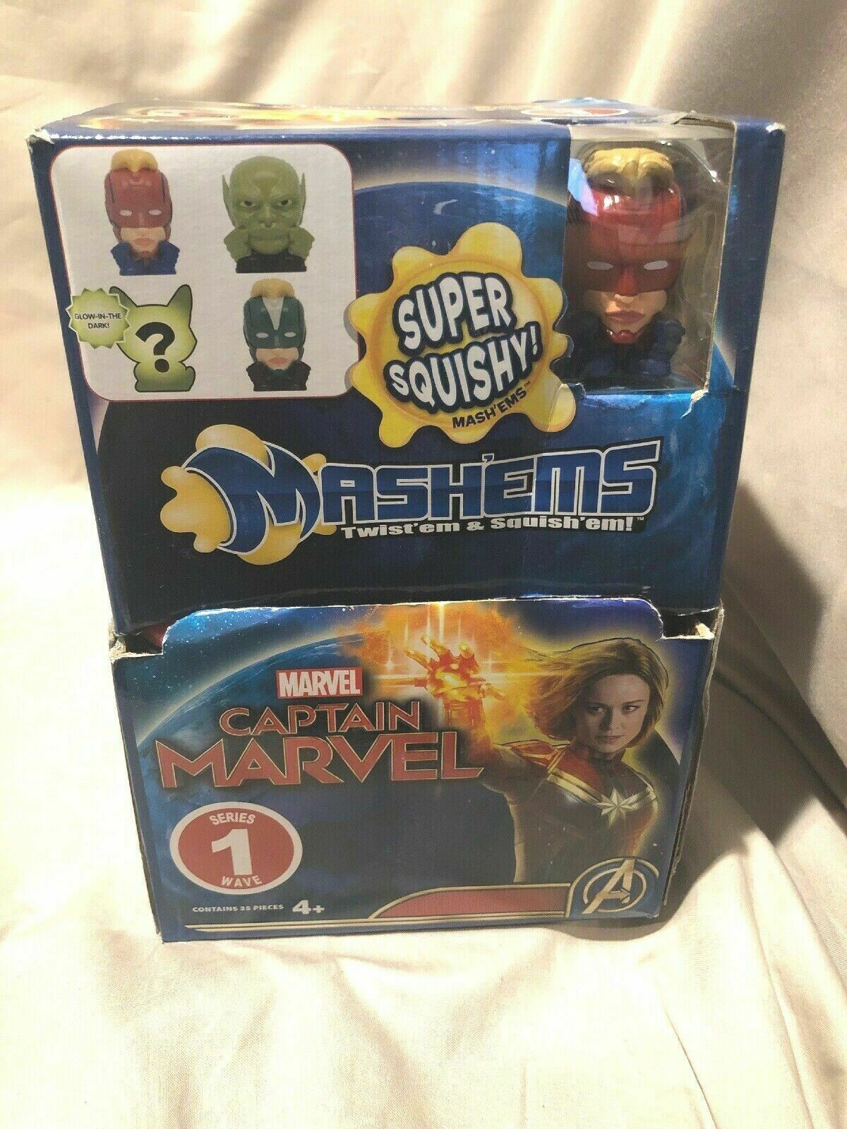 Mashems-Fashems Captain Marvel Series 1 New Sealed Box~35pcs With Display Box.