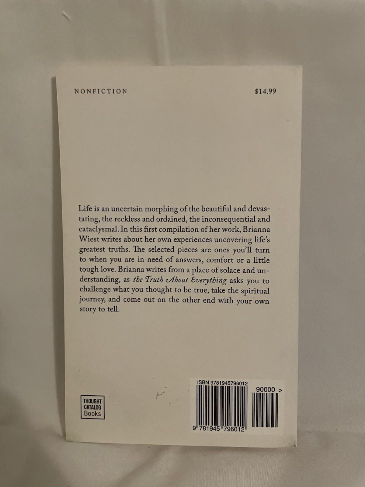 The Truth About Everything by Brianna Wiest (Paperback, 2016)