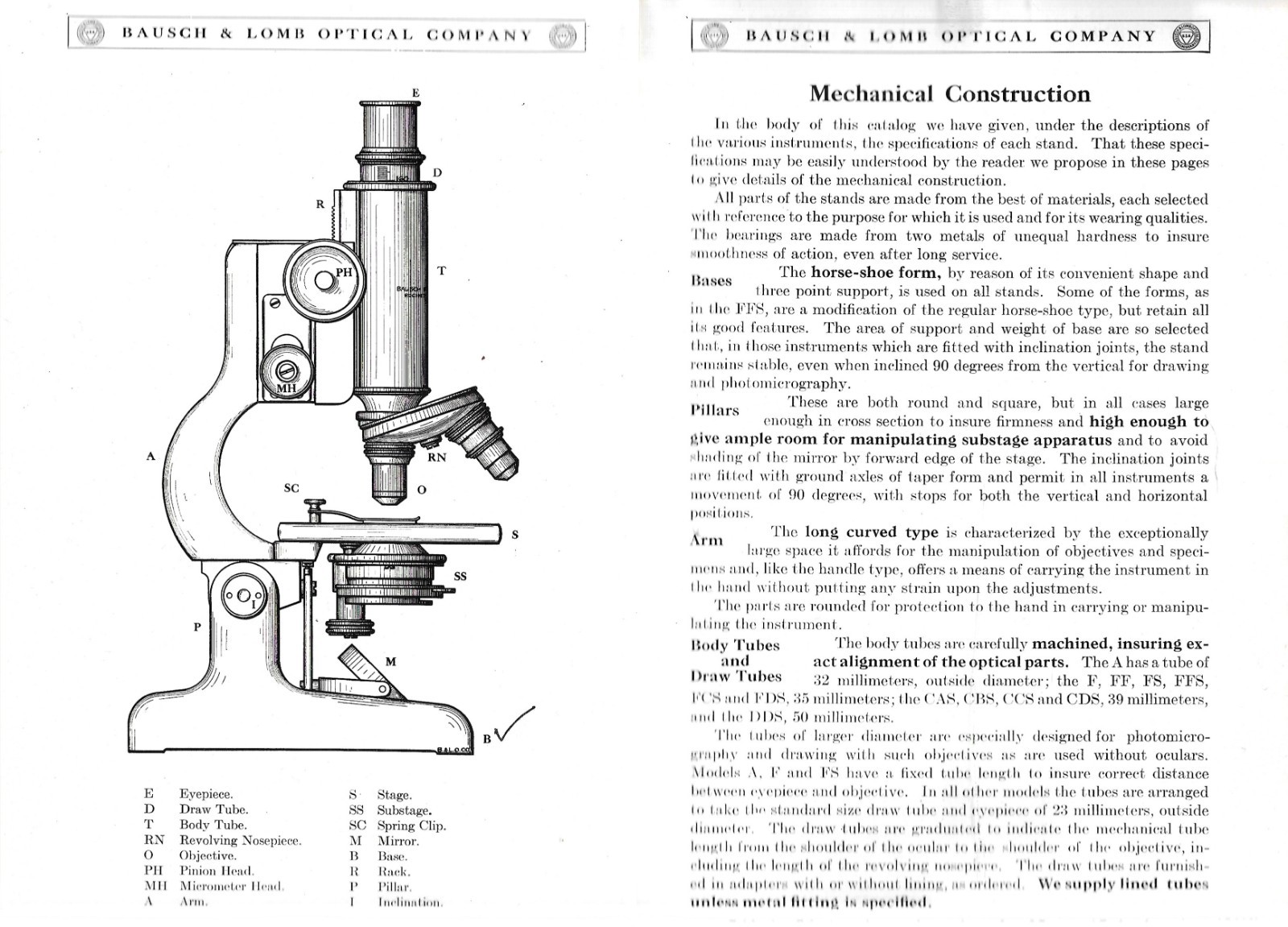 “MICROSCOPES, MICROTOMES and ACCESSORIES” CATALOG – 1922