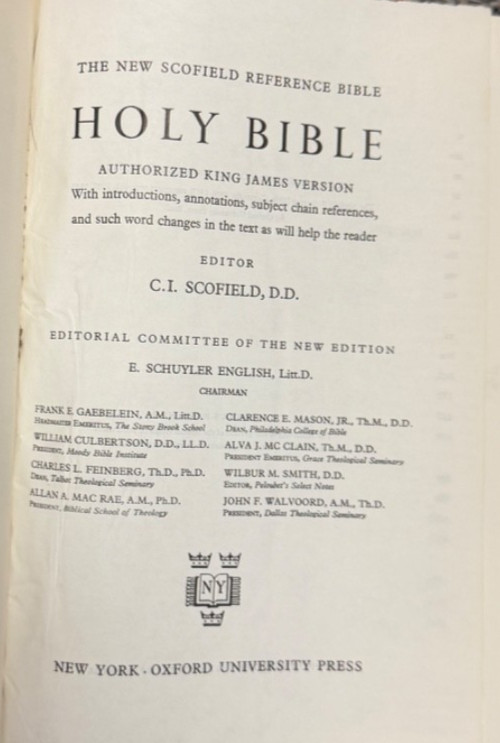 New Scofield Reference Edition Bible Hard Cover 1967 Vintage Blue