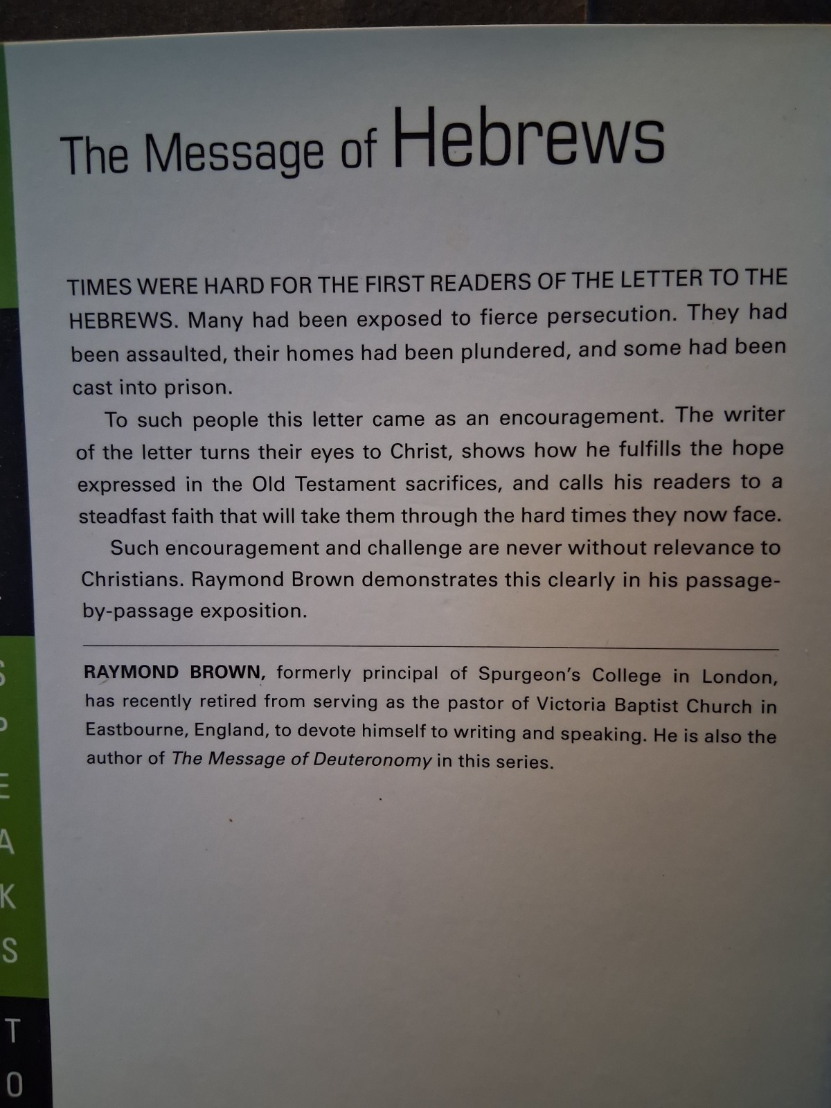 The Message of Hebrews
