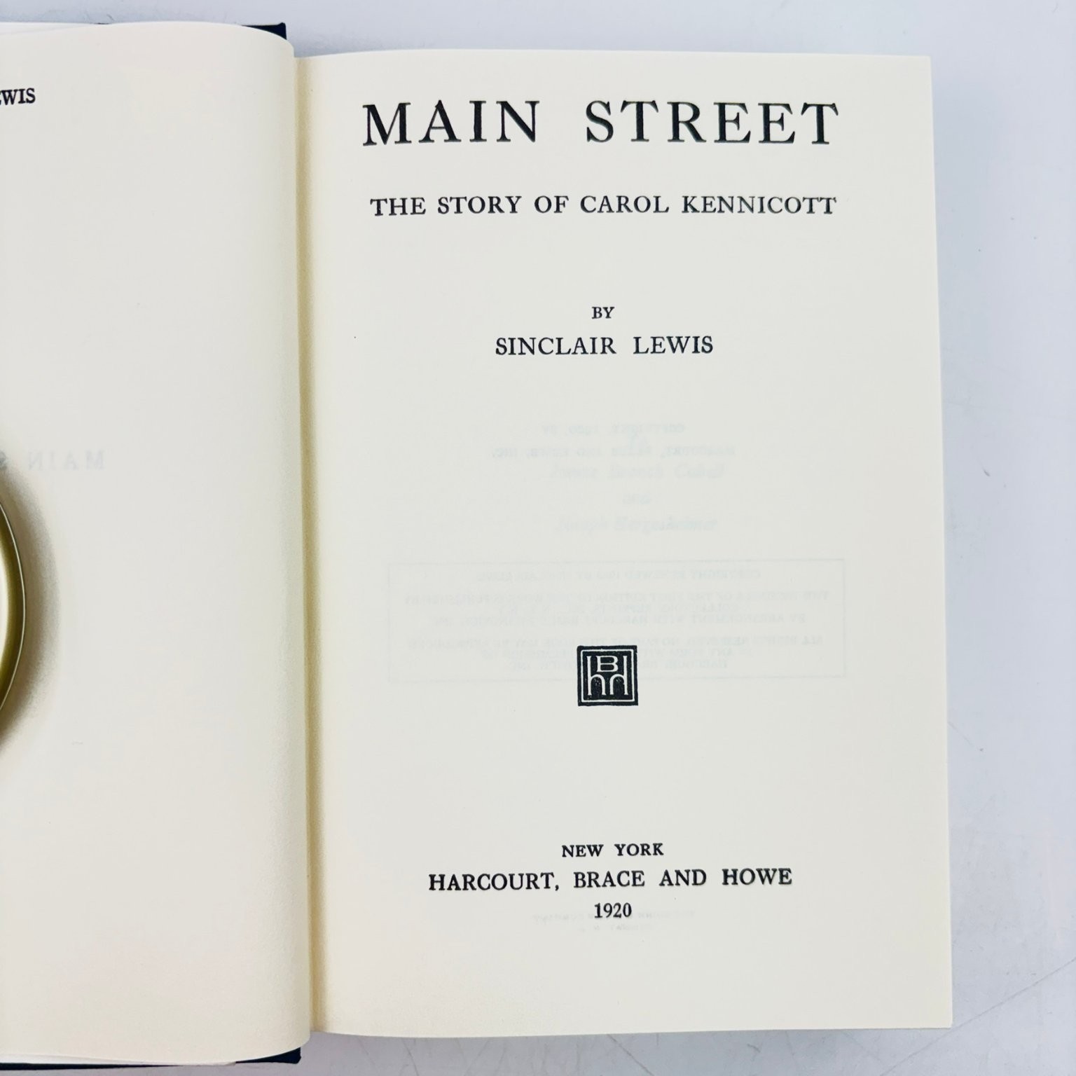 Main Street Sinclair Lewis 1948 First Edition Library Hardcover Facsimile