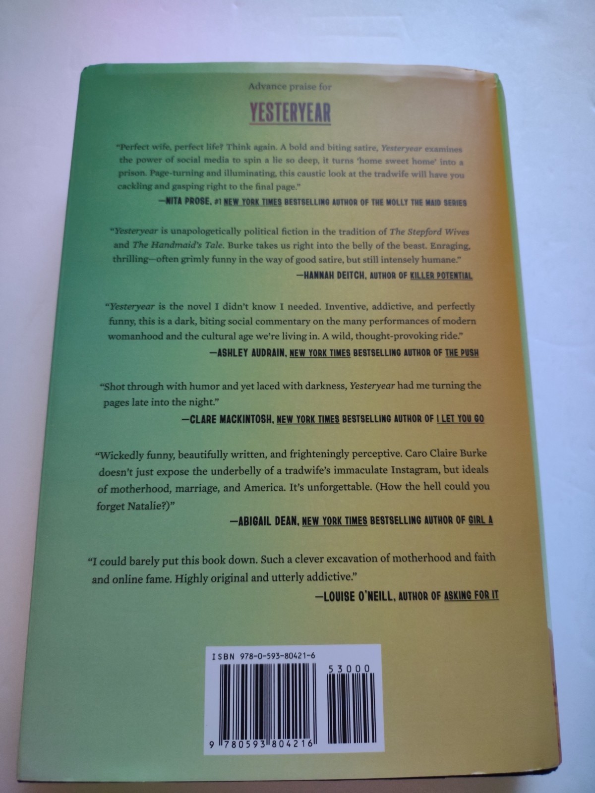 Yesteryear: by Caro Claire Burke English Hardcover First Edition USA 2026