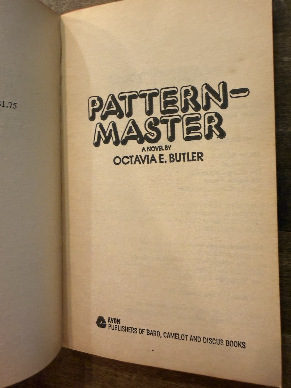 PATTERN-MASTER BY OCTAVIA BUTLER PB 1st Edition / 1st Printing