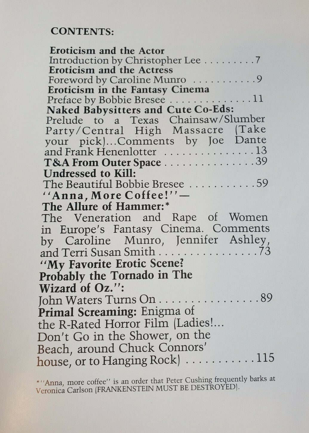 EROTICISM IN THE FANTASY CINEMA by Bill George 1984 128 PAGES Niche Film Book