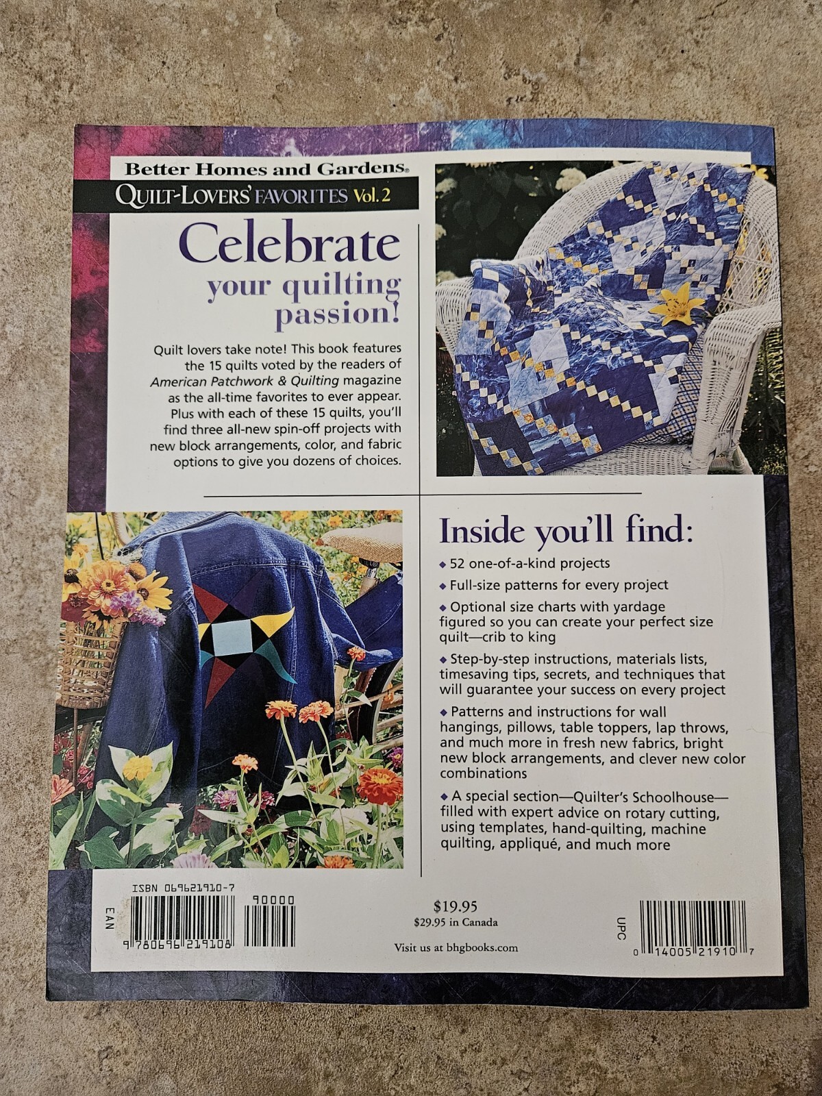 Quilt Lovers Favorites Volume 2 New Vintage 2002 Softcover 161 Pages w/Insert