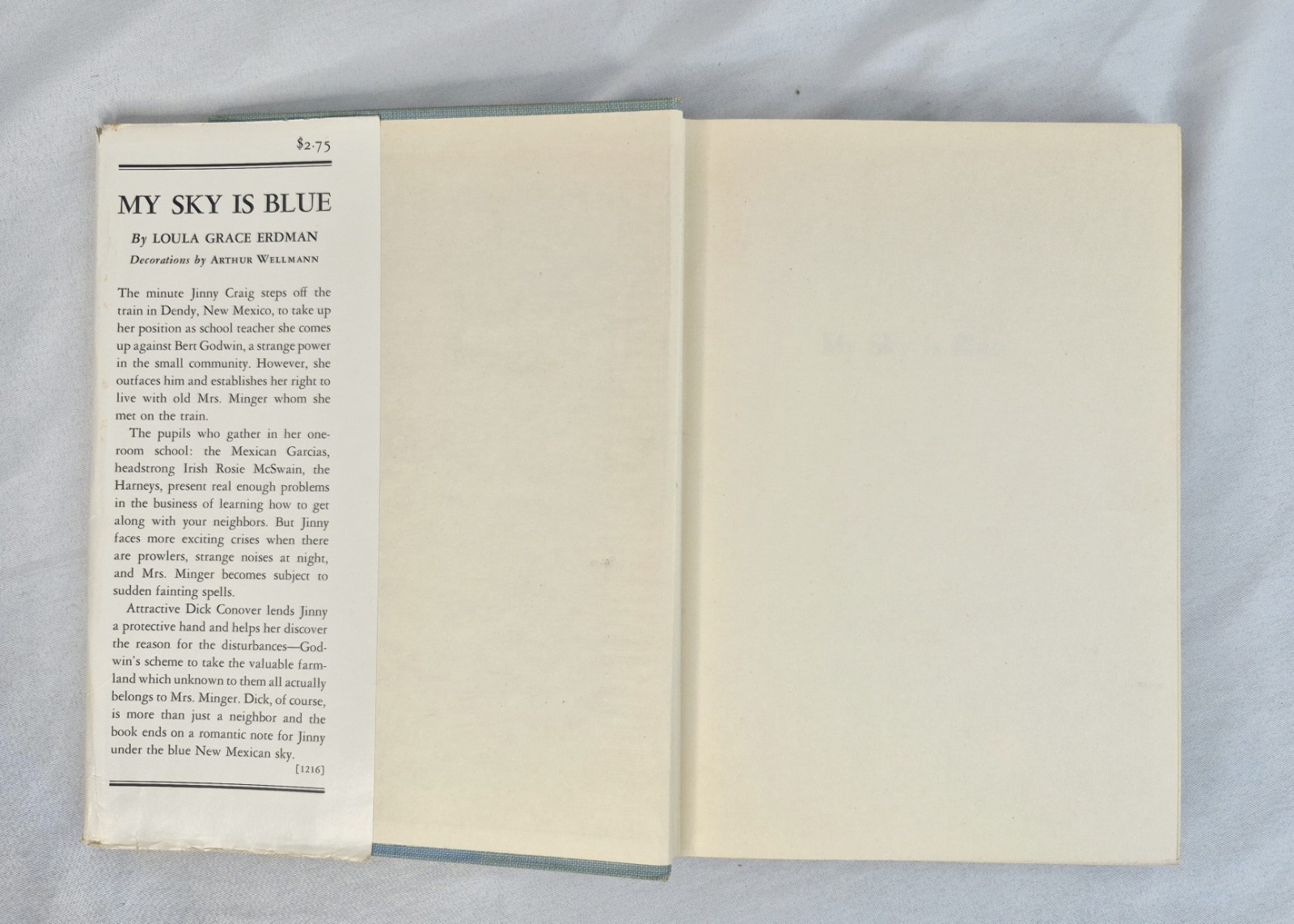 My Sky Is Blue By Loula Erdman 1st Edition 1953 HC DJ