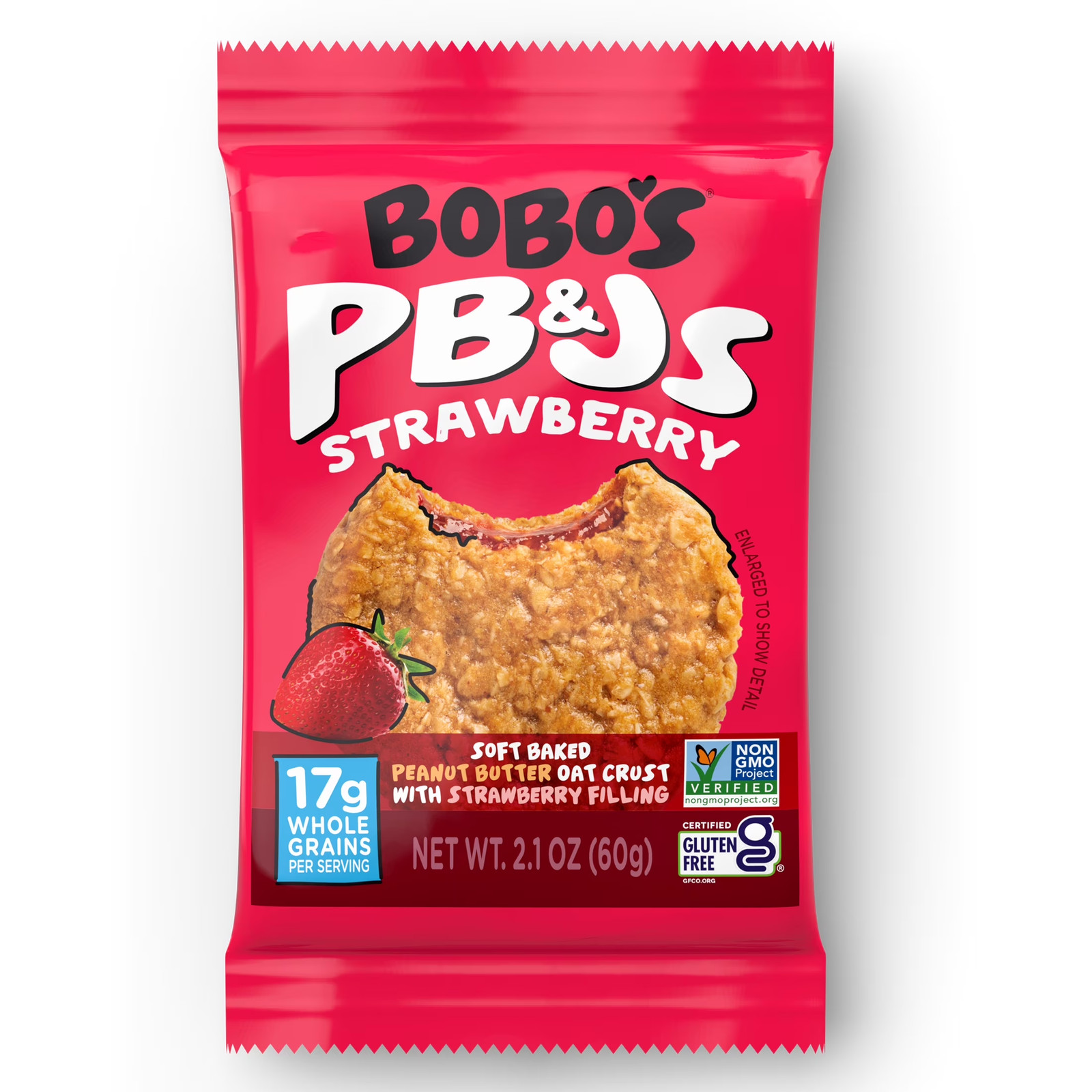 Bobo’S Pb&Js, Peanut Butter Oat Crust with Strawberry Filling, 5 Pack of 2.1Oz O