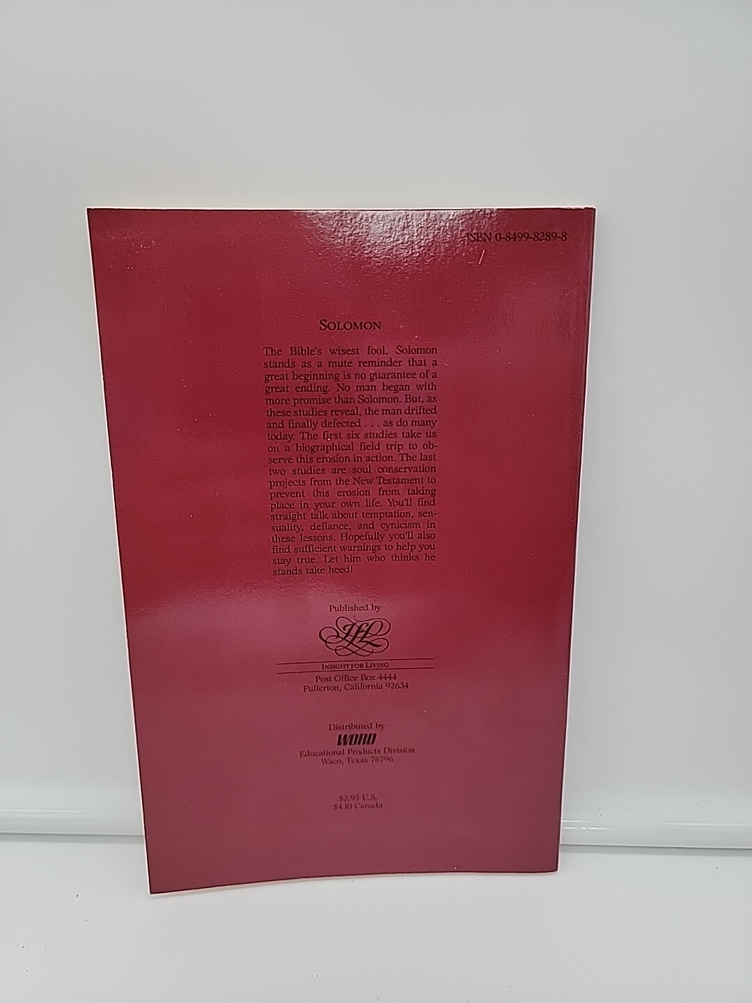 Solomon Bible Study Guide By Charles R. Swindoll NOS 1986 Religion Scriptures