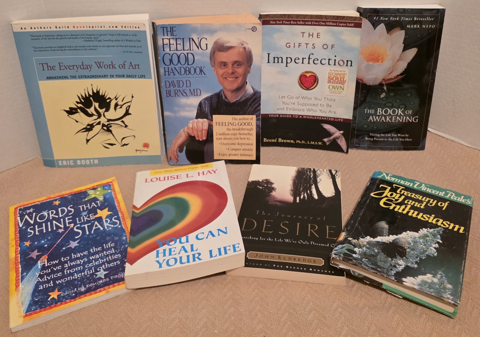 Lot of 8 Self-Help Books – Brene Brown/David Burns/Louise Hay/Norman Peale etc