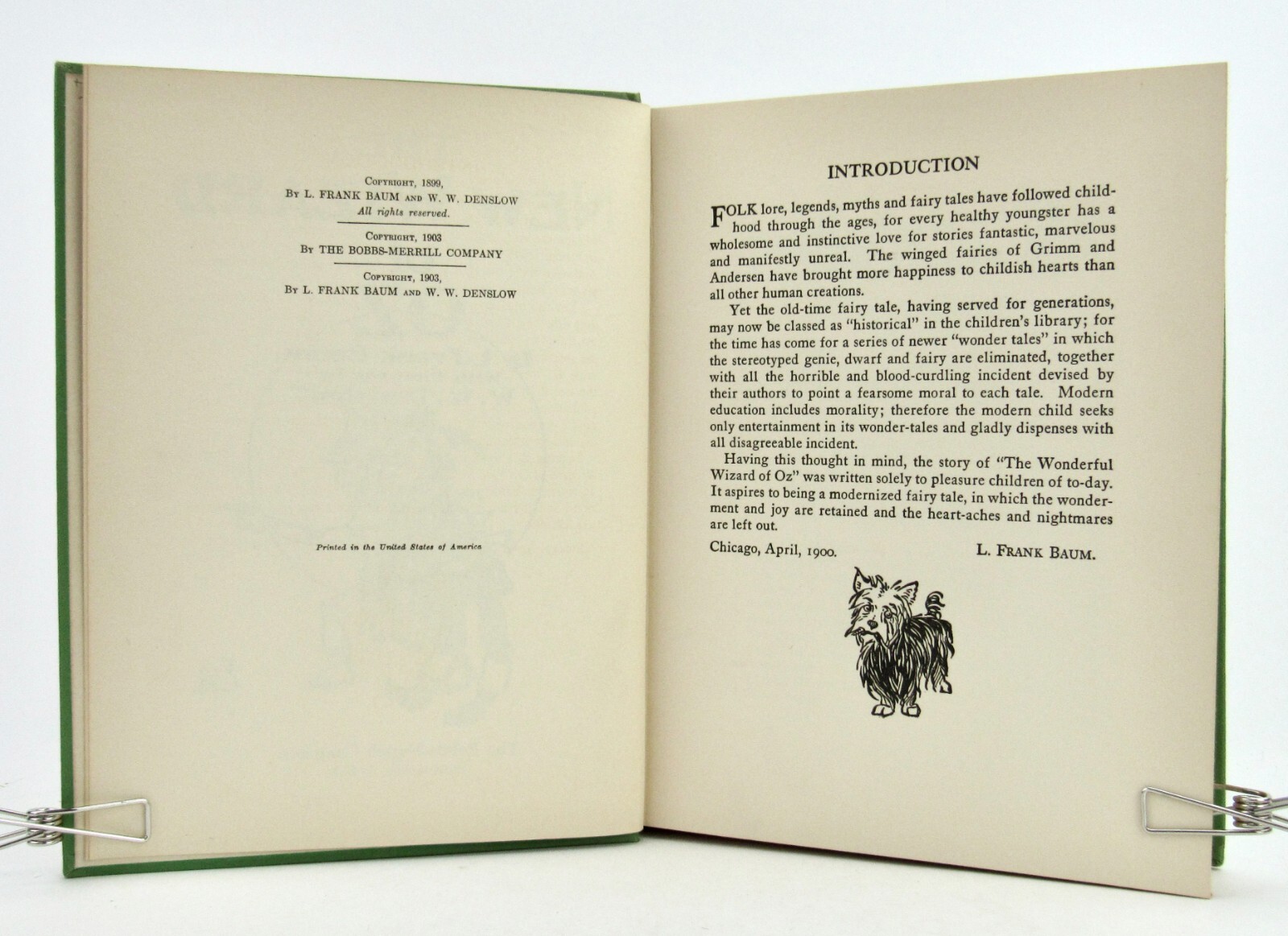 THE NEW WIZARD OF OZ by L Frank Baum & W.W. Denslow 5th Edition 8 plates Nr Fine