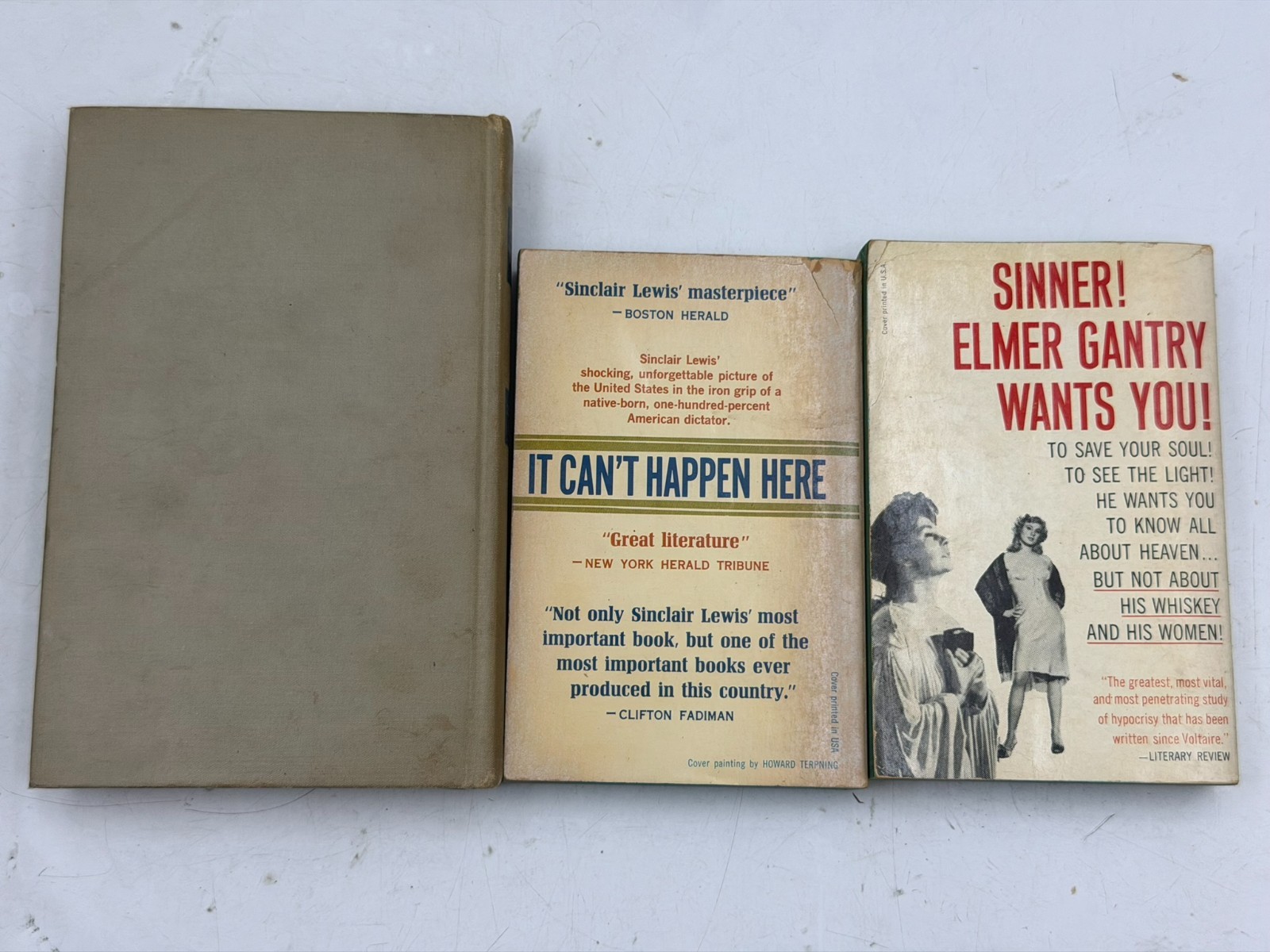 Sinclair Lewis Vintage Book Lot Elmer Gantry It Can’t Happen Here Cass Timberlan