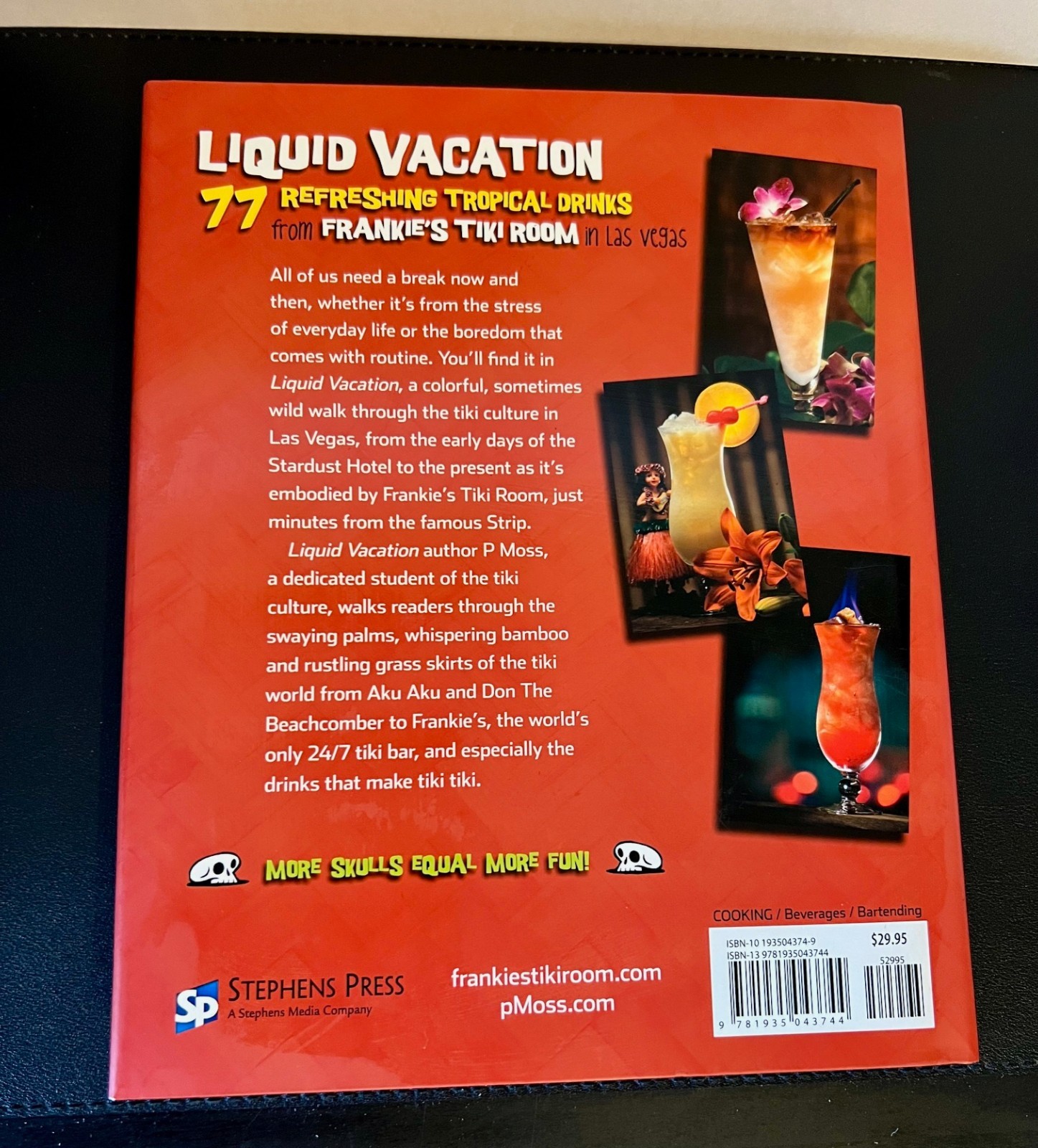 Signed Liquid Vacation Frankie’s Tiki Room Las Vegas ~ 77 Refreshing Drinks HB