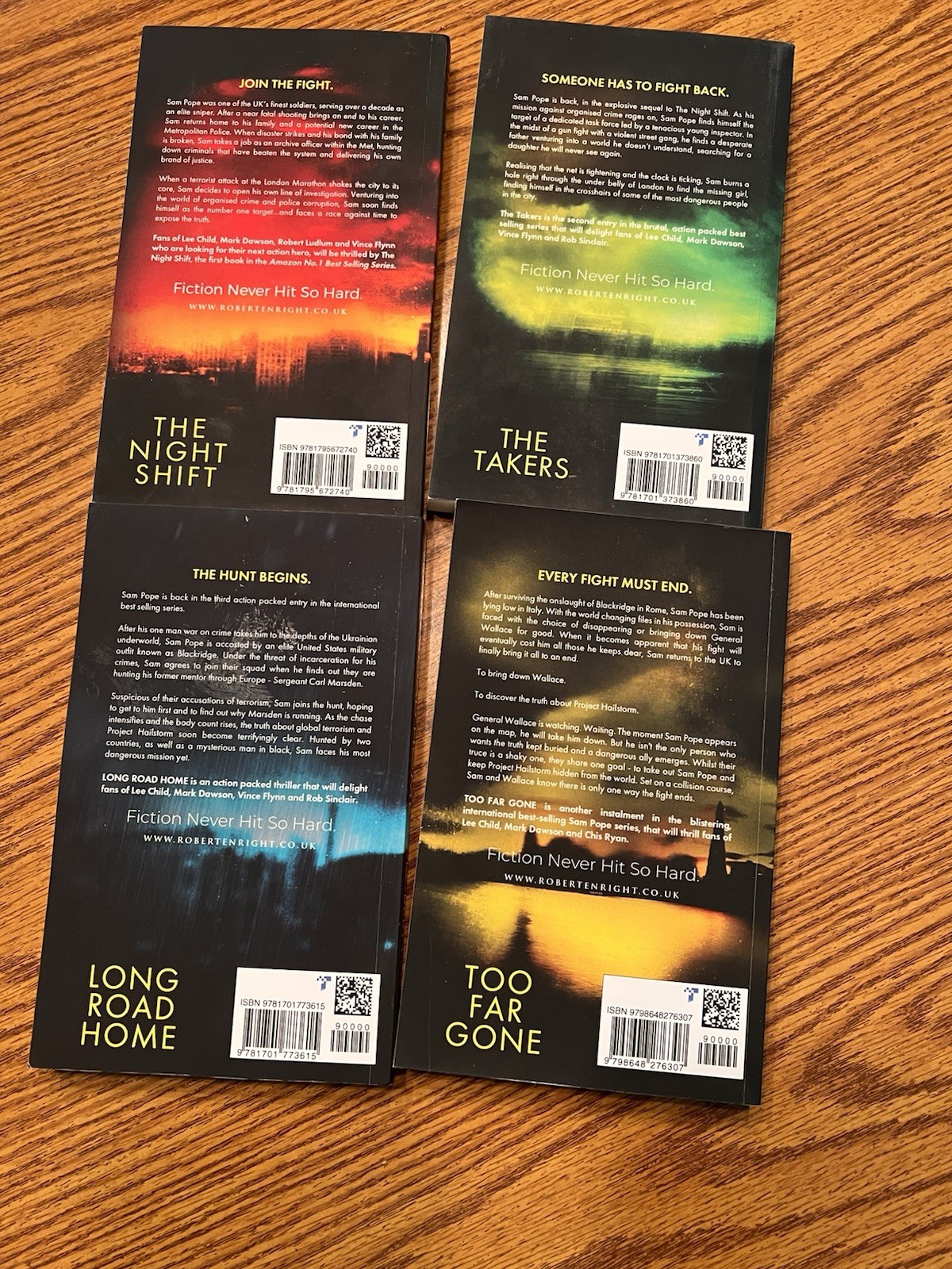 Lot Of 4 Robert Enright Books, Sam Pope Novels, The Might Shift, Excellent