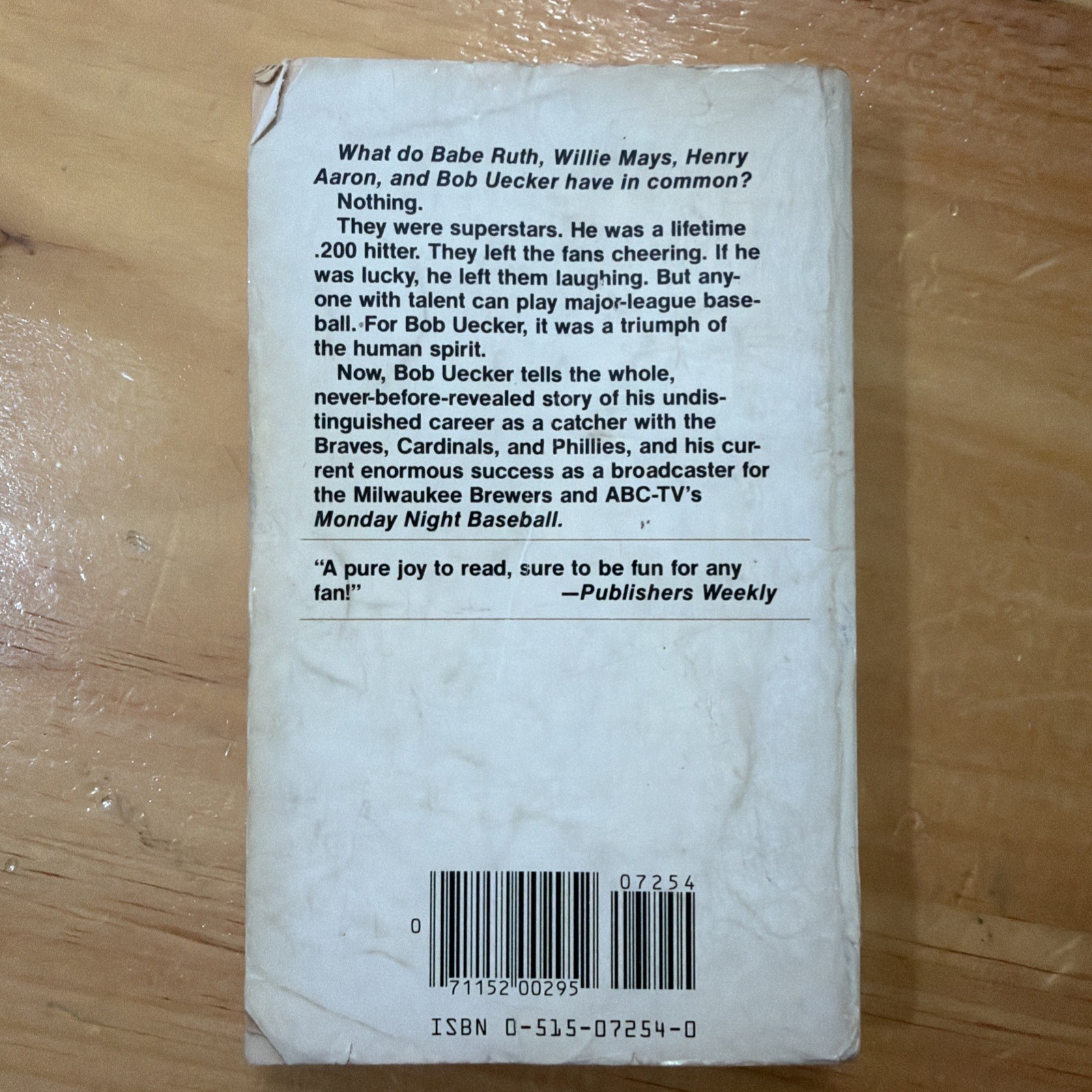 Catcher in the Wry by Bob Uecker & Mickey Herskowitz Paperback Mass Market